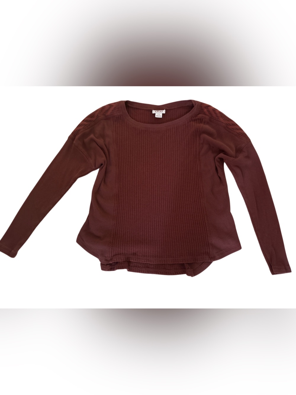 Ariat Rust Waffle Knit Long Sleeve Top